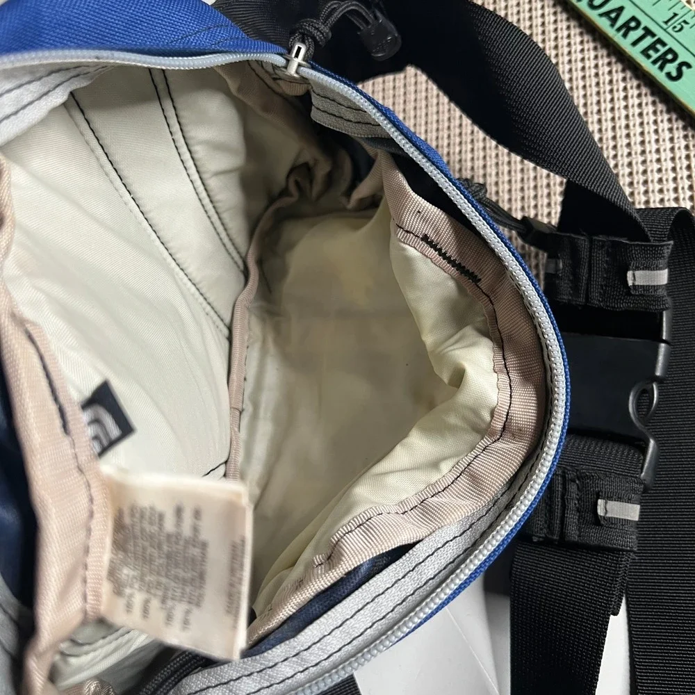 The North Face Fanny Pack Blue Black Waist Bag Hiking Travel Belt Bag‎